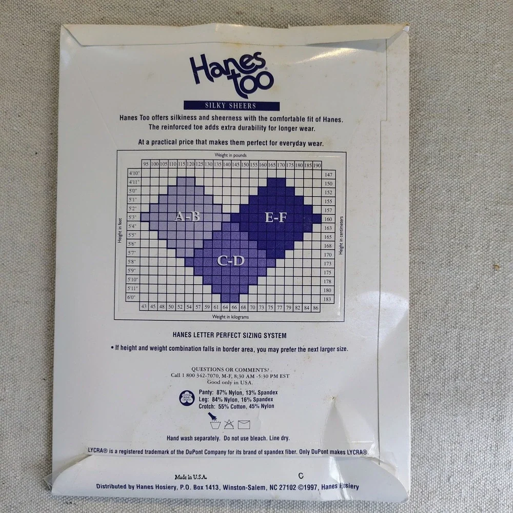 NWT Hanes Womens SZ CD Hanes Too Silky Sheer Pantyhose Pearl Vintage 90s Y2K